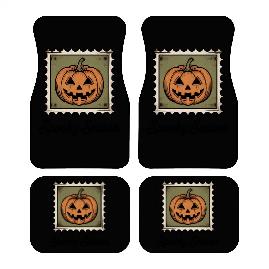 Spooky Season Pumpkin Stamp Design Car Mats