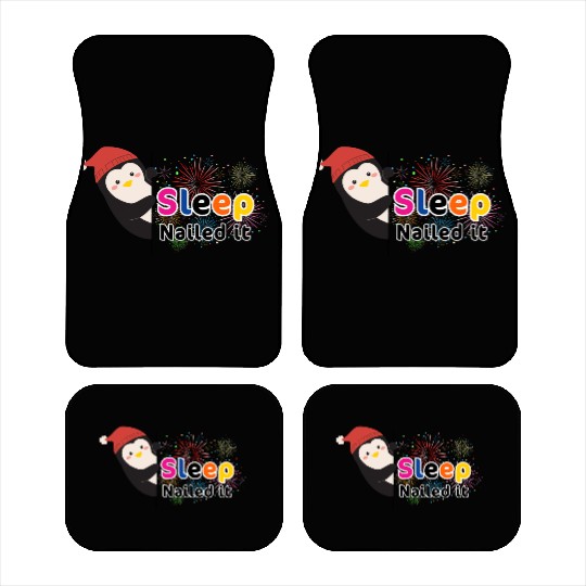 Festive Penguin Sleep Celebration Car Mats