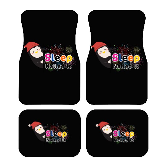 Festive Penguin Sleep Celebration Car Mats