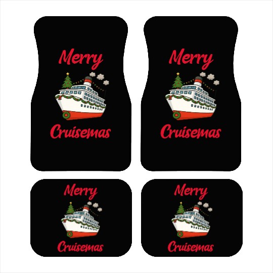Festive Cruise Ship Christmas Design Car Mats