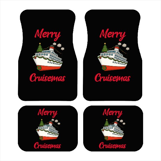 Festive Cruise Ship Christmas Design Car Mats
