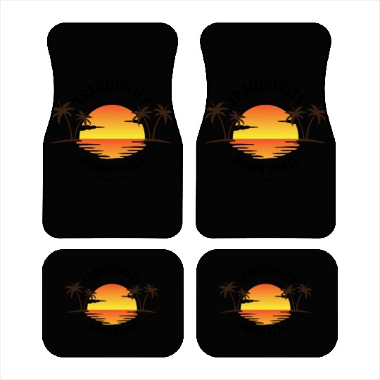 Serene Tropical Sunset Vibes Ocean Horizon Car Mats