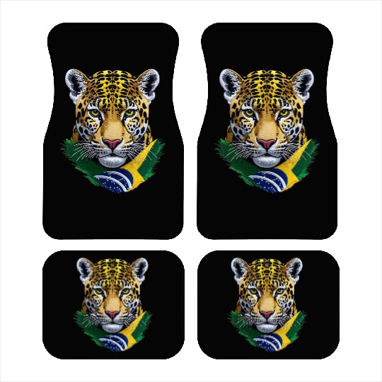 Brazil Jaguar Head Green Yellow Blue National Flag Car Mats