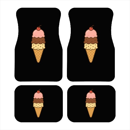 Ice Cream Cone Trio Illustration Car Mats