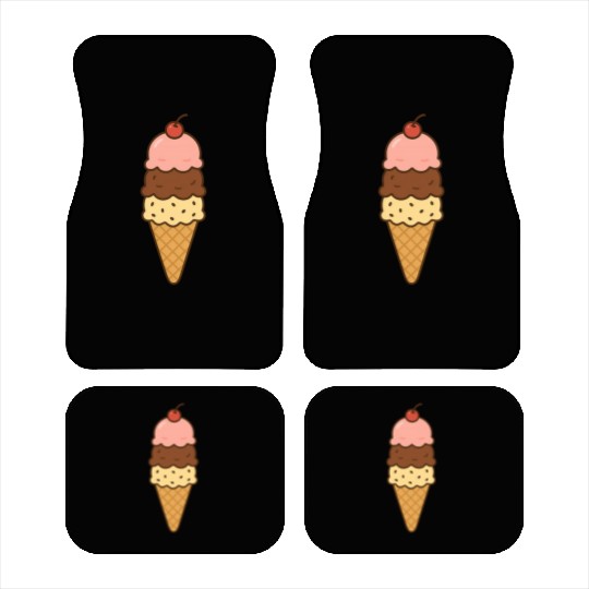 Ice Cream Cone Trio Illustration Car Mats