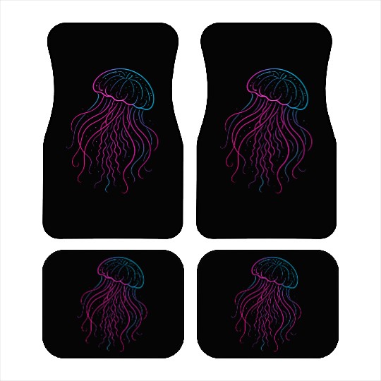 Neon Jellyfish Underwater Glow Car Mats