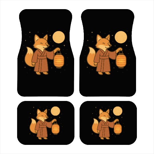 Cute Fox in Traditional Kimono with Lantern Car Mats