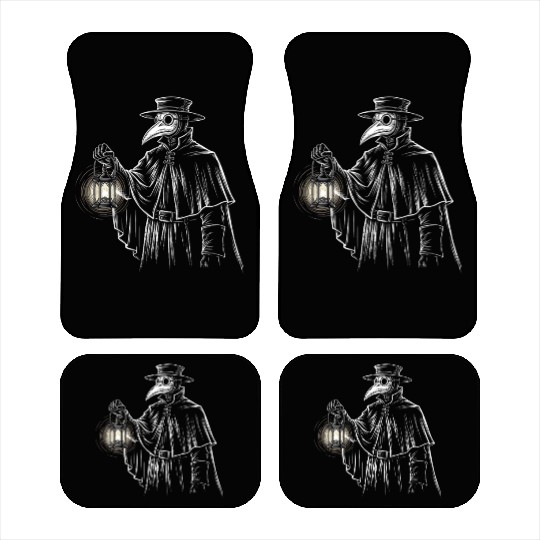 Dark Medieval Plague Doctor Illustration Car Mats
