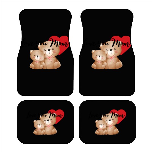 Adorable Mom and Cub Love Bears Car Mats
