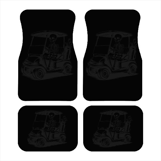 Skeleton Golfer Driving Golf Cart – Funny Golf T-S Car Mats