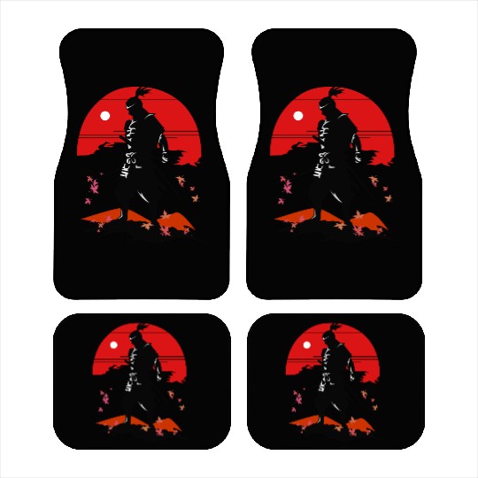 Revered Samurai in Sunset Landscape Car Mats