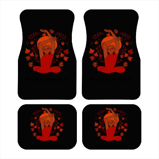 Autumn Serenity Girl Illustration Car Mats