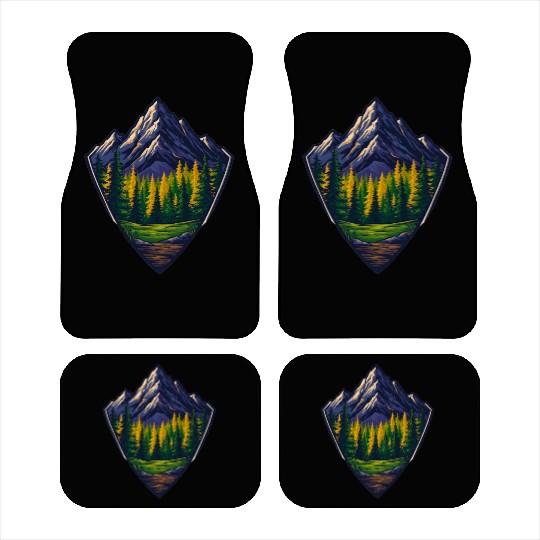 Mountain Wilderness Nature Shield Car Mats