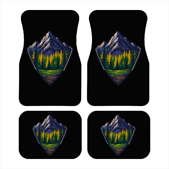 Mountain Wilderness Nature Shield Car Mats