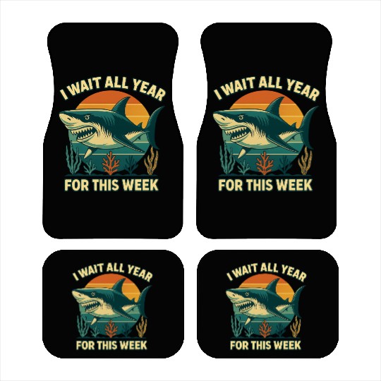 Shark Retro Sunset Bold Ocean Predator  Car Mats