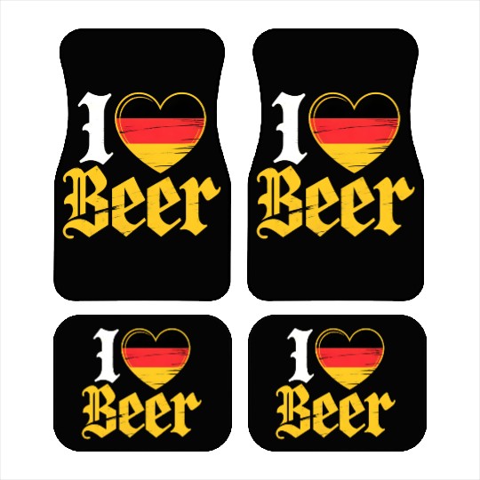 I Love Beer German Bier Funny Germany Flag Car Mats