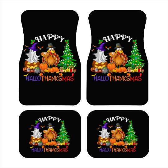 Retro Happy HalloThanksMas  Car Mats