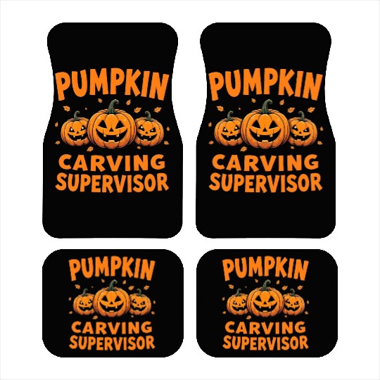 Pumpkin Carving Supervisor Funny Halloween  Car Mats