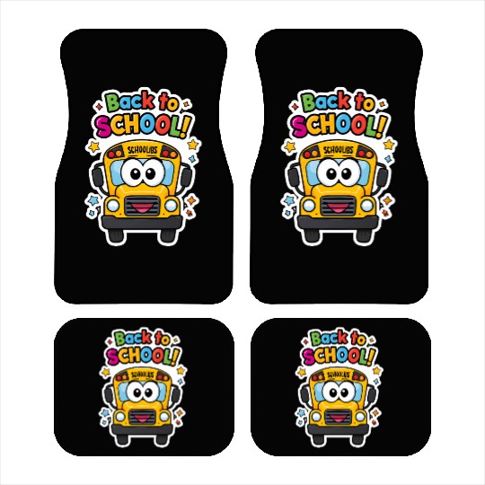 Back to School Happy School Bus Car Mats
