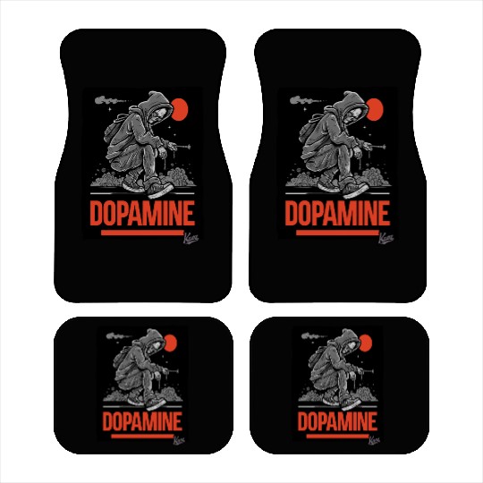 Neon Skater with Vapor Trail and Red Moon Car Mats