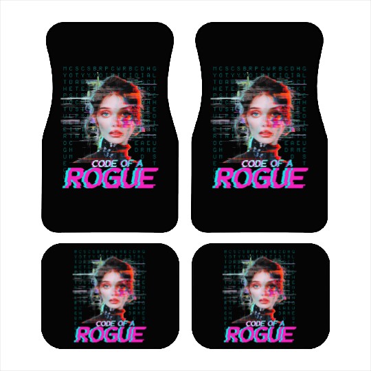 Futuristic Digital Rogue Illustration Car Mats