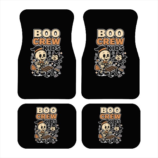 Halloween Skeleton and Bat Kids Car Mats