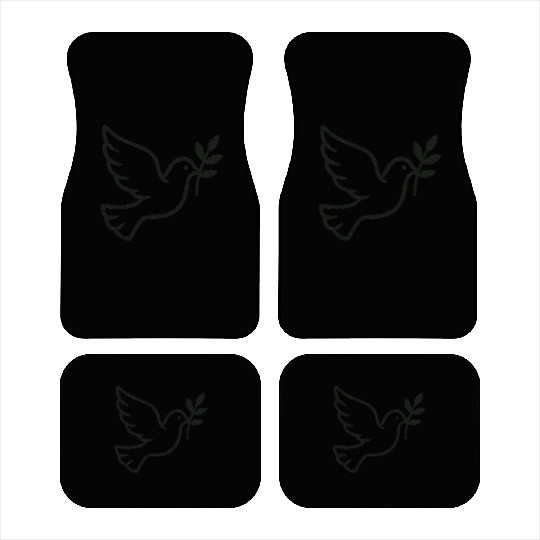 Elegant Doves with Olive Branch Design Car Mats