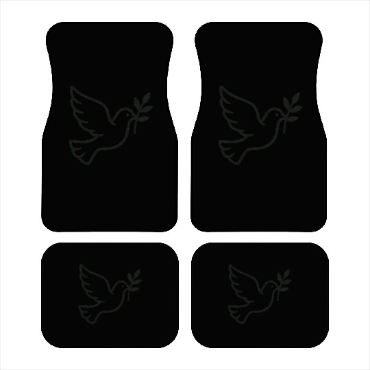 Elegant Doves with Olive Branch Design Car Mats