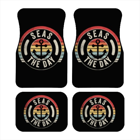 Seas Day Teal Nautical Anchor Funny Cruise Retro Car Mats