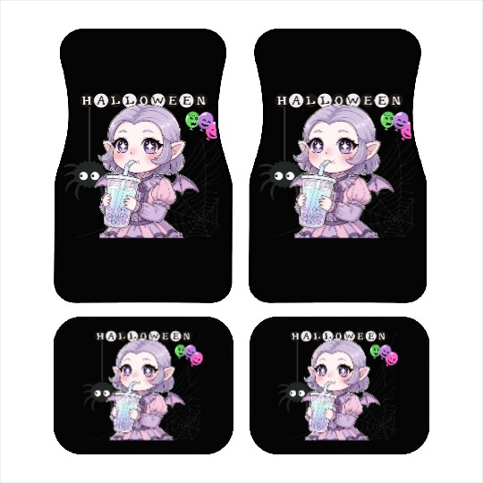 Cute Vampire Bat Halloween Girl Design Car Mats