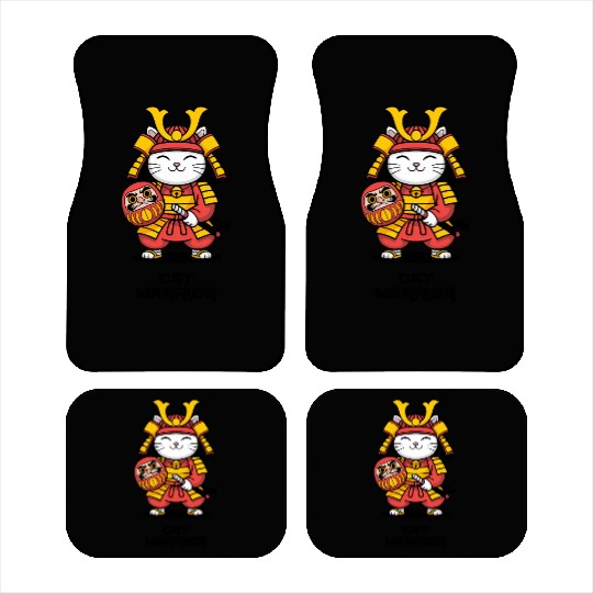 Kawaii Samurai Cat with Daruma Doll – Japanese  Car Mats