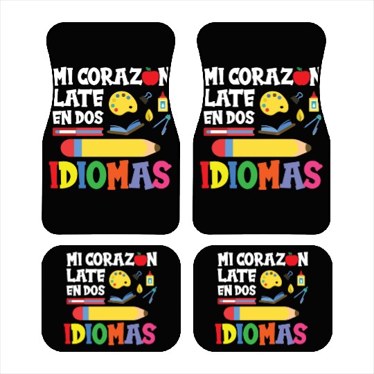 Mi Corazon Idiomas Spanish English Teacher Car Mats