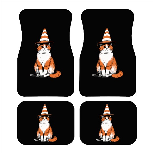 Traffic Cone Cat Car Mats