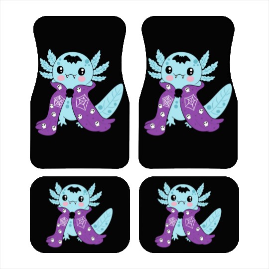 Cute Blue Vampire Axolotl Car Mats