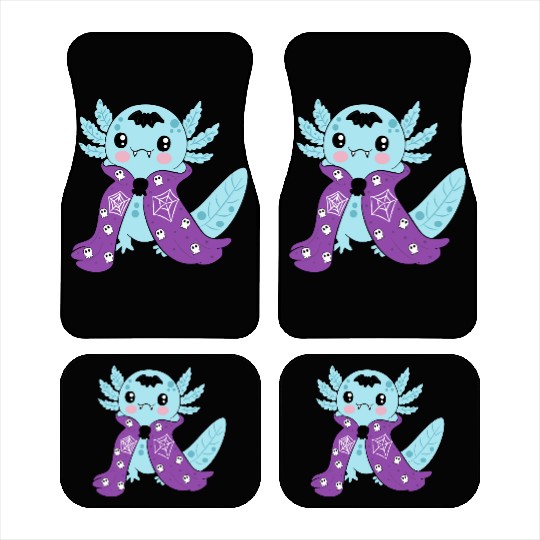 Cute Blue Vampire Axolotl Car Mats