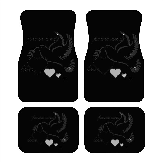 Dove of Peace with Heart and Olive Branch Car Mats