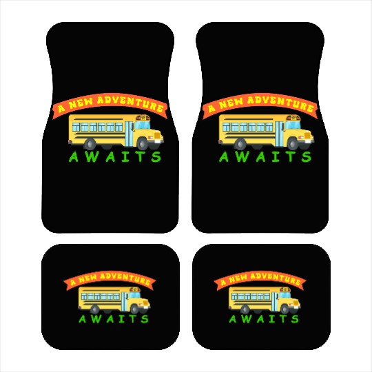 School Bus Awaits New Adventure Design Car Mats