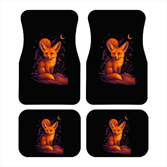 Mystical Fox Under Lunar Eclipse Car Mats