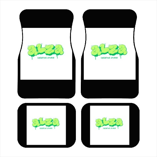 Neon Green Modern Graffiti Urban Spry Logo Car Mats
