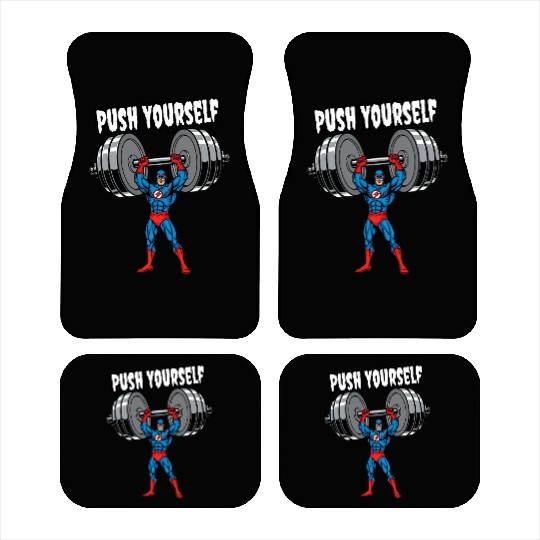 Superhero Push Yourself Gym Car Mats Car Mats