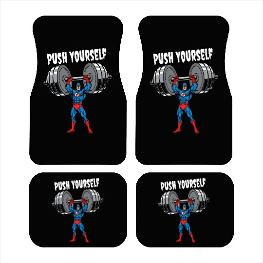 Superhero Push Yourself Gym Car Mats Car Mats