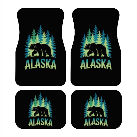 Alaska Wilderness Bear Scene Car Mats