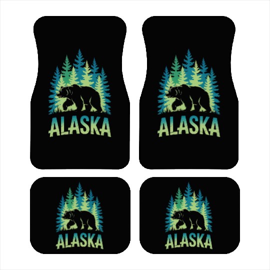 Alaska Wilderness Bear Scene Car Mats
