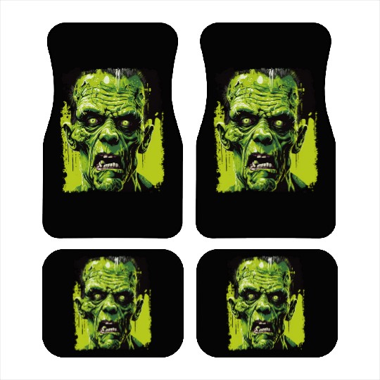Green Zombie Halloween Monster Horror Design Car Mats