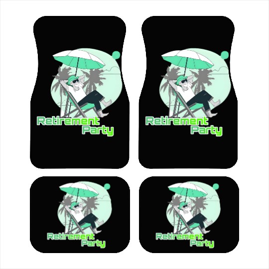Relaxing Retirement Party Illustration Car Mats