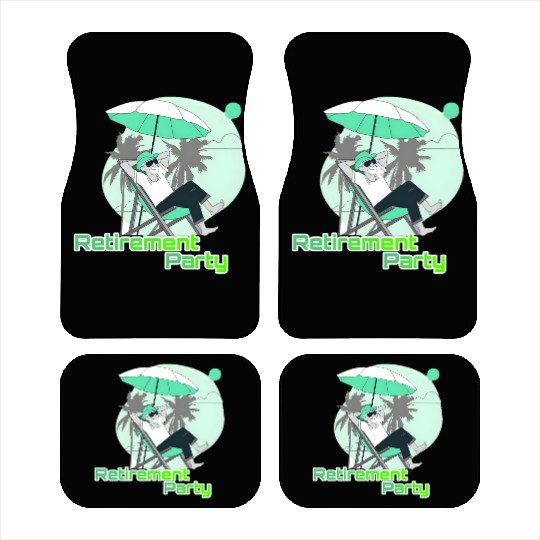 Relaxing Retirement Party Illustration Car Mats