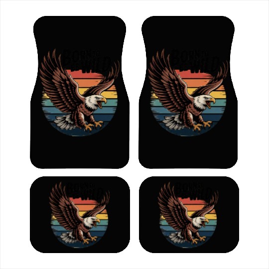 Born to Be Wild Eagle Illustration Car Mats