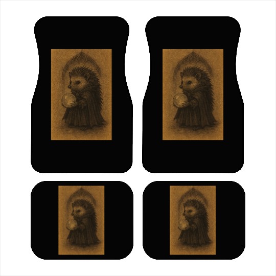 Hedgehog Wizard with Crystal Ball Car Mats