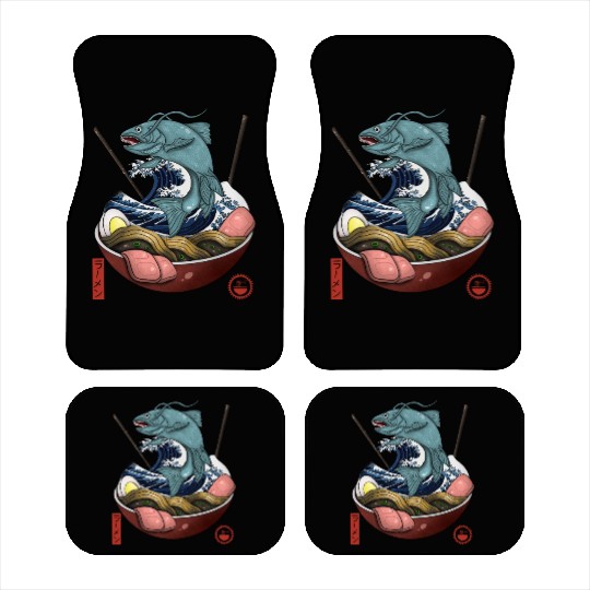 Mythic Samurai Ramen Fish Japanese Art Car Mats