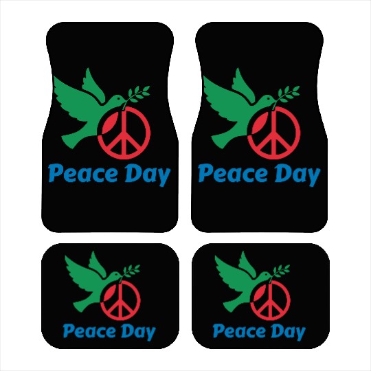Peace Day Dove with Olive Branch Car Mats